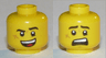 Minifigure, Head Dual Sided Black Eyebrows, Cheek Scar, Open Mouth Smile / Scared Pattern