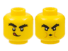 Minifigure, Head Dual Sided Black Bushy Eyebrows, Licking Lips / Blowing House Down Pattern