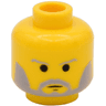 Minifigure, Head Beard with SW Gray Beard and Thin Gray Eyebrows Pattern