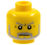 Minifigure, Head Beard Gray with Gray Eyebrows, Sideburns and Crow's Feet Wrinkles Pattern