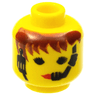 Minifigure, Head Female with Red Lips and Headset Pattern