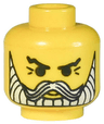 Minifigure, Head Beard with White Beard and Moustache, Crow's Feet Pattern
