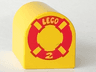 Duplo, Brick 2 x 2 x 2 Slope Curved Double with 'LEGO' and Number 2 on Red Life Preserver Pattern