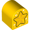 Duplo, Brick 2 x 2 x 2 Slope Curved Double with Stars Pattern