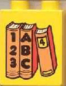 Duplo, Brick 1 x 2 x 2 with Three Books Pattern, ABC and 123