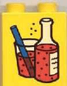 Duplo, Brick 1 x 2 x 2 with Soda Pop Fizzy Drink in Bottle and Glass with Straw Pattern