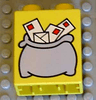 Duplo, Brick 1 x 2 x 2 with Light Gray Mail Bag with White Envelopes Pattern