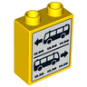 Duplo, Brick 1 x 2 x 2 with Bus Schedule Pattern