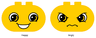 Duplo, Brick 2 x 4 x 2 Rounded Ends with Faces Happy/Angry Pattern