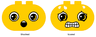 Duplo, Brick 2 x 4 x 2 Rounded Ends with Faces Shocked/Scared Pattern