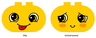Duplo, Brick 2 x 4 x 2 Rounded Ends with Faces Silly/Embarrassed Pattern