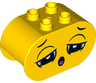 Duplo, Brick 2 x 4 x 2 Rounded Ends with Tired Face and Sleeping Face on Reverse Pattern