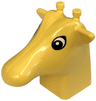 Duplo Figure Head Animal 2 x 2 Base Giraffe Head with Black and White Eyes Pattern