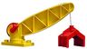 Duplo Crane Base with Arm and Red Winch, Large Claw, and Crank