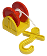 Duplo Hose Reel Holder 2 x 2 with Red Drum, Yellow Hook, String