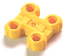 Technic, Spike Connector with 4 Holes Parallel and Flat Center - Flexible Rubber