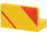 Panel 1 x 2 x 1 with Red Stripe and Triangle Pattern Model Left Side