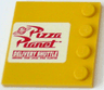 Tile, Modified 4 x 4 with Studs on Edge with Pizza Planet Logo and 'DELIVERY SHUTTLE' Pattern Model Left Side