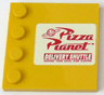 Tile, Modified 4 x 4 with Studs on Edge with Pizza Planet Logo and 'DELIVERY SHUTTLE' Pattern Model Right Side