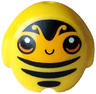 Minifigure, Utensil Pillow Plush Toy with Bee with Bright Light Orange Face and Antennas, Black Stripes and Eyes with White Pupils and Orange Glints Pattern (Plushie)