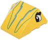 Wedge 4 x 3 Triple Curved No Studs with Black and White Eyes, Bright Green and Metallic Light Blue Lightning Bolts and Lines Pattern