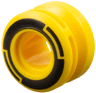 Wheel 11mm D. x 8mm with Center Groove, 8 Spokes and Smooth Side with Black Circle and Arcs Pattern
