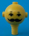 Homemaker Figure / Maxifigure Head with Black Eyes, Eyebrows, and Moustache Pattern
