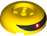 Brick, Round 4 x 4 Dome Top with 2 x 2 Recessed Center with Red Eye with White Pupil on Black Visor Pattern