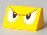 Slope 30 1 x 2 x 2/3 with Angry Black and White Eyes, Reddish Brown Eyebrows Pattern (Super Mario Spiny Face)