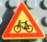 Road Sign 2 x 2 Triangle with Clip with Bicycle Crossing Pattern