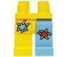 Hips and 1 Medium Blue Left Leg with Red Patch, 1 Yellow Right Leg with Medium Blue Patch Pattern