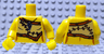 Torso Female Animal Skin Top with Black and Silver Amulet Pattern / Yellow Arms / Yellow Hands