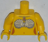 Torso Mermaid Seashell Bra and Sea Snail Necklace Pattern / Yellow Arms / Yellow Hands