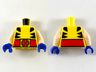 Torso Shirt with Black Marks on Sides and Red Belt with X-Men Logo Buckle Pattern (Wolverine) / Light Nougat Arms / Blue Hands