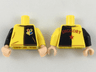 Torso Jersey with Black on Left with Hogwarts Crest, Red 'Diggory' and Star on Back Pattern / Yellow Arm Left / Black Arm Right / Light Nougat Hands