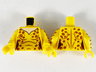 Torso Female Catsuit, Light Nougat Neck, Dark Orange Leopard Spots Pattern / Yellow Arms with Leopard Spots Pattern / Yellow Hands