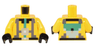 Torso Pixelated Dark Bluish Gray and Dark Turquoise Harness, Black Belt and Collar, Silver Buckle Pattern / Yellow Arms / Black Hands
