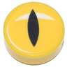 Tile, Round 1 x 1 with Eye, Black Slit Pupil and White Crescent Glint Pattern