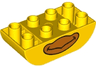 Duplo, Brick 2 x 4 Slope Curved Inverted Double with Orange Beak, Bird Lower Face Pattern