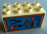 Duplo, Brick 2 x 4 x 2 with Tools on Blue Background Pattern