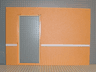 Scala Wall, Vertical Grooved 40 x 2 x 22 2/3 with Door with White Stripe on Medium Orange Background Pattern