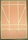 Scala Wall, Vertical Grooved 18 x 2 x 22 2/3 with White Tudor Frame on Light Salmon Background Pattern
