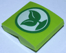 Slope, Curved 2 x 2 x 2/3 with Green Sprout with 2 Leaves on White Circle Pattern