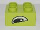 Duplo, Brick 2 x 2 with Black and White Slanted Alligator / Crocodile Eye Pattern on Opposite Sides