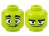 Minifigure, Head Dual Sided Wide Eyes and Single Tooth, Happy / Grumpy Pattern (Beast Boy)