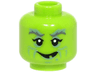 Minifigure, Head Dark Bluish Gray Eyebrows, Sand Blue Eye Shadow and Wrinkles, Crooked Open Mouth Smile with Tooth Gap Pattern (BAM)