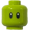 Minifigure, Head Alien with Black Oval Eyes with White Pupils Pattern (BAM)
