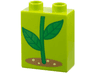 Duplo, Brick 1 x 2 x 2 with Bright Green Stem and Leaves in Medium Nougat Soil Pattern