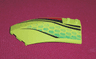 Wedge 8 x 3 x 2 Open Left with Red and Black Stripes and Green Scales Pattern