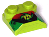 Slope, Curved 2 x 2 x 2/3 with 2 Studs and Curved Sides, Lip End with 'M', Black/Red/Green Pattern